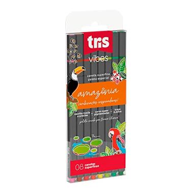 Imagem de Caneta Super Fina Tris Vibes Amazônia 8 Cores