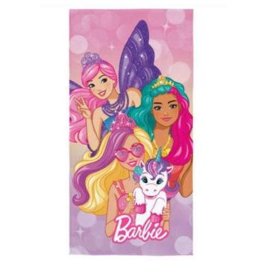 Imagem de Toalha De Banho Felpuda Desenho Personagens Infantil Barbie - 1 Pç - L