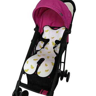 Imagem de Letuwj Forro de almofada respirável para carrinho de bebê, branco + banana 35 x 75 cm