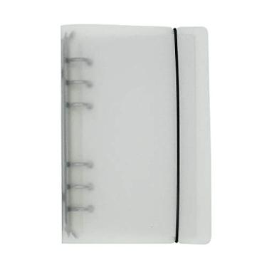 Imagem de A6 / A5 6 furos capa PP colorida redonda anel vista Pasta de arquivo para protetores de folha solta/protetor de capa de fichário (White, A6 mini set)