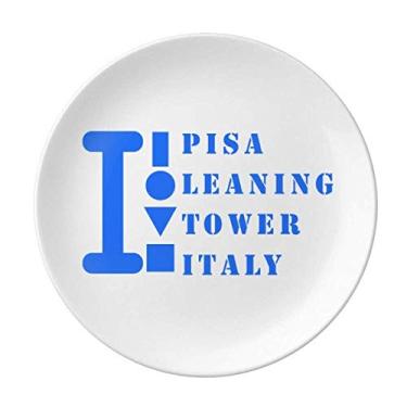 Imagem de Pisa Torre Italiana Prato Decorativo de Porcelana Salver Prato de Jantar