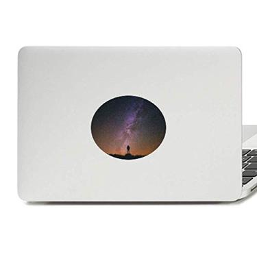 Imagem de Adesivo de notebook com emblema de vinil e estrelas do céu noturno com estrelas da Via Láctea
