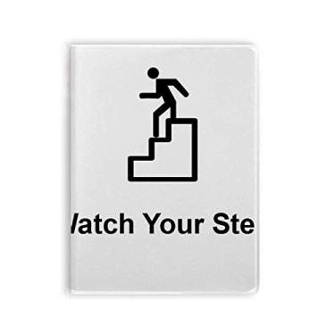 Imagem de Watch Your Step Black Symbol Pattern Notebook Gum Cover Diary Soft Cover
