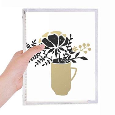 Imagem de Caderno de folhas de flores com citação dourada, diário de folhas soltas recarregável