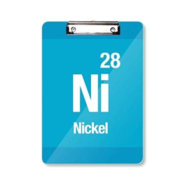 Imagem de Ni Níquel Elemento Químico Ciência Prancheta Pasta Bloco de Escrita Placa de Apoio A4