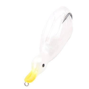 Imagem de Isca de peixe artificial, isca macia de silicone em forma de pato Isca artificial de pesca para patos para pesca de outdoores(Branco)