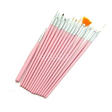 Imagem de Kit De Pincel 15 Pincéis Unha Decorada Gel Acrigel