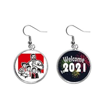 Imagem de China Red Education Publicity Model Ear Pendants Jewelry 2021 Blessing