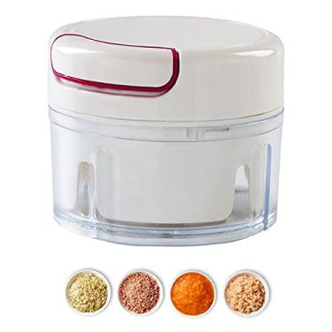 Imagem de Mini Processador Compacto de Alimentos Triturador Acionamento por Corda Cozinha Gourmet Alimentação Saudável