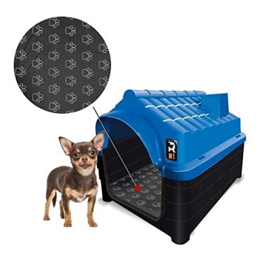 Imagem de Casa Casinha Cachorro Plástica N1 Pequena + Colchão Cor:azul