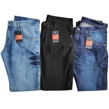Imagem de Kit Com 3 Calças Jeans Elastano Premium - Jeans Brasil