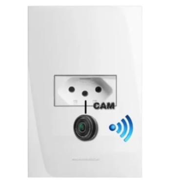 Imagem de Câmera Espiã Tomada Espiona Ip Wifi Filma pelo Interruptor