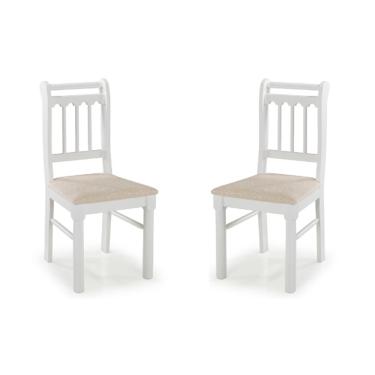 Imagem de Conjunto Com 2 Cadeiras em Madeira Maciça Mv Outlet