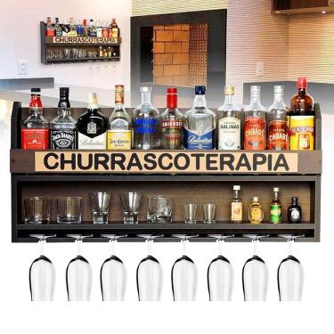 Imagem de Adega Vinhos Bar Barzinho De Parede Alta Qualidade Preto Acessório Churrasqueira