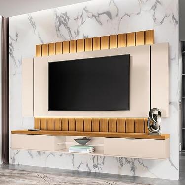 Imagem de Painel Home Suspenso 2.2 para TV até 70" Sala de Estar Shawn Off White/Cinamomo G26 - Gran Belo