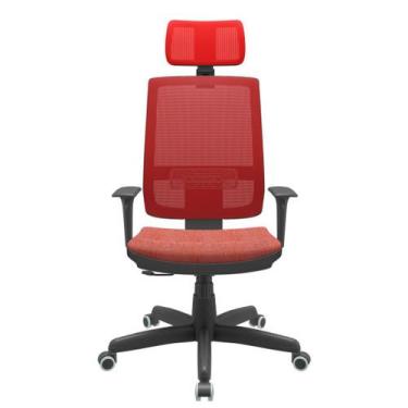 Imagem de Cadeira Office Brizza Tela Vermelha Com Encosto Assento Concept Rose R