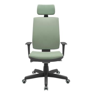 Imagem de Cadeira Office Brizza Soft Vinil Verde Autocompensador Com Encosto Cab