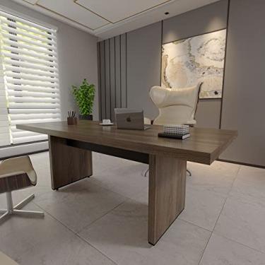 Imagem de Mesa para Reunião Artany 2000 Cor Charuto com Preto