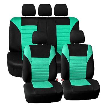 Imagem de FH Group Capa universal para assento de carro FB068MINT115 Mint (compatível com airbag de design de malha de ar 3D premium e banco traseiro dividido)