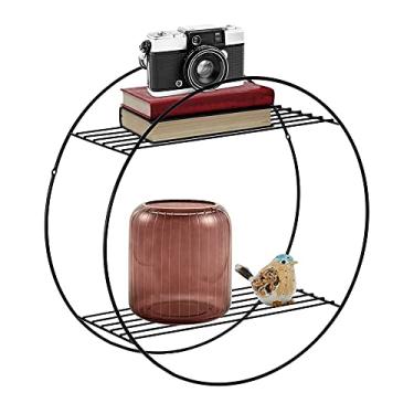 Imagem de Etna Prateleira Redonda 40cm - 1 Unidade, Estilo Minimalista, Preta, Montagem no Chão, Sala de Estar/Quarto