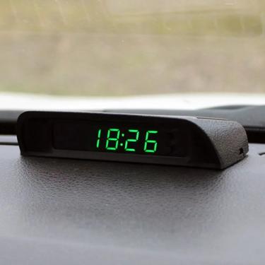 Imagem de Relógio digital solar LED com termômetro  máquina de comutação automática sem fiação  relógio de