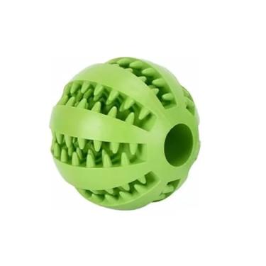 Imagem de Bola Bolinha Cachorros Gatos Pet Ração Petiscos Anti Stress 7cm (VERDE)