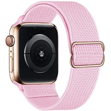 Imagem de Hoopyeecase Alongado Nylon Solo Loop pulseira de relógio Compatível com Apple Watch 42mm 44mm, Ajustar Alongamento Trançado Esporte Elásticos pulseira Compatível com iWatch Series 6/5/4/3/2/1 SE