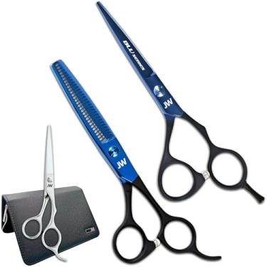 Imagem de Tesoura de corte de cabelo Blu combinando da JW – Tesoura e estojo extra (14 cm)