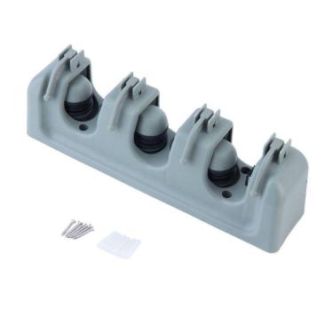 Imagem de Prateleira organizadora Mop Broom de plástico, 5 prateleiras, ciano e cinza