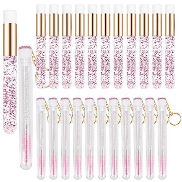 Imagem de 24 kits de suprimentos de extensão de cílios – 12 peças, escova de limpeza facial para nariz, cravos, 12 peças, tubo de rímel, varinhas, escova spoolie (cristal nº 1)