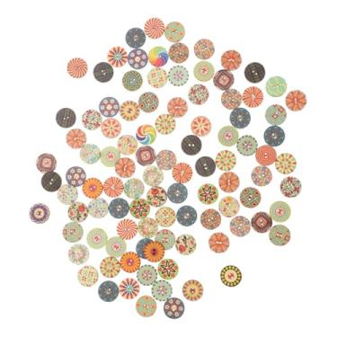 Imagem de SEWOART 100 Unidades botões madeira impressos para artesanato botões faça mesmo decoração decorar botões madeira para artesanato roupa roupas Acessórios