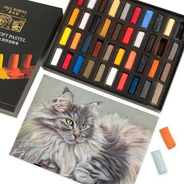 Imagem de Paul Rubens Pastéis macios profissionais, 40 cores vibrantes, pastéis de giz suaves e de alta aderência para pintura, desenho, mistura, artesanato, materiais de arte ideais para artistas, iniciantes