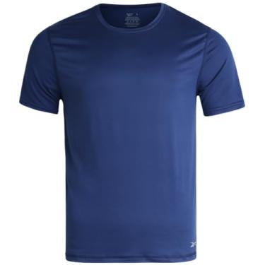 Imagem de Reebok Camisa masculina - Camiseta esportiva macia de manga curta (P-GG), Profundidades azuis, P