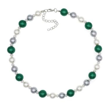 Imagem de Colar de pérolas grandes para mulheres, grande, grosso, colar de pérolas, bijuteria, simulação de pérolas, fios, corrente para casamento, festa de formatura, Pérola, Pérola sintética