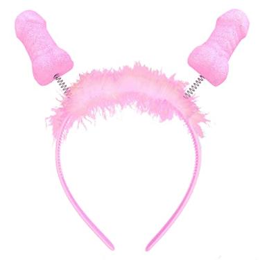 Imagem de Mariiearly Tiara Bride to Be Willy Head Boppers para festa noturna de despedida de solteira e decoração de chá de panela, Faixa de cabeça rosa - 1 peça, tamanho �nico