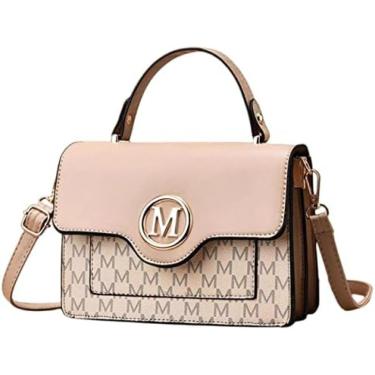 Imagem de Bolsa de ombro de couro do plutônio pequeno quadrado bolsa de ombro bolsa de textura simples saco do mensageiro designer saco das senhoras, 3,22cm8cm16cm