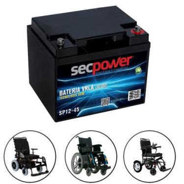 Imagem de Bateria P/ Cadeira De Rodas Bateria 1 Und 45Ah 12V Elétrica - Secpower
