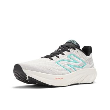 Imagem de New Balance Fresh Foam X 1080 V13 Tênis de corrida masculino, Matéria cinza/jade cibernético/preto, 14 Wide