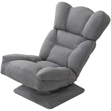 Imagem de Cadeira de chão Cadeira de chão, sofá individual preguiçoso cadeira de meditação dobrável com rotação de 360 ​​° com encosto ajustável de 5 engrenagens para jogos de leitura, 3 cores, cinza,