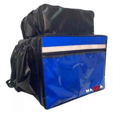 Imagem de Mochila Bag Completa para Motoboy Delivery Impermeável com ISOPOR 45L - Preto/Azul