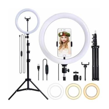 Imagem de Ring Light Com Tripé Dimmer Youtuber Selfie 10' 26 Cm