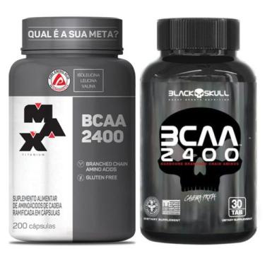 Imagem de Bcaa 2400Mg 200 Caps Max Titanium + Bcaa 30 Caps Black Skull