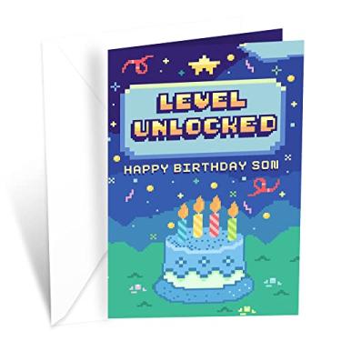 Imagem de Cartão de aniversário para o tema do videogame Son | Feito na América | Ecológico | Cartão grosso com envelope premium 12,7 cm x 19,6 cm | Embalado em caixa postal protetora | Prime Greetings