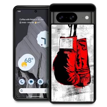Imagem de CARLOCA Capa compatível com Google Pixel 8, padrão de luvas de boxe, ultra proteção à prova de choque de silicone macio TPU antiderrapante