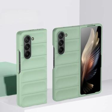 Imagem de Capa de telefone de plástico rígido para Samsung Galaxy Z Fold 6 5 4 3 Fold6 Fold5 Fold4 Fold3 5G Capa protetora, verde, para Samsung Galaxy Z Fold5