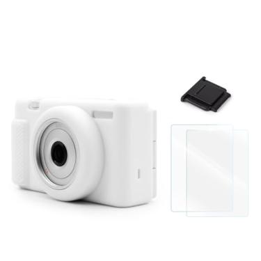 Imagem de Capa para câmera ZV-1F, capa protetora de silicone compatível com Sony ZV-1F/ZV-1 II/ZV-1M2, protetor de tela para Sony ZV-1F [2 pacotes], capa para câmera Hot Shoe para acessórios de câmera ZV-1F