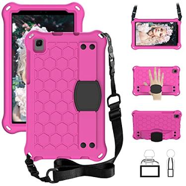 Imagem de UUcovers Capa infantil para Samsung Galaxy Tab A7 Lite 8,7 polegadas modelo 2021 (SM-T220/T225/T227) com alça de suporte e alça de ombro, capa leve de espuma vinílica acetinada à prova de choque, capa