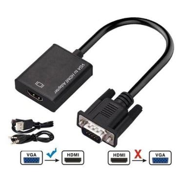 Imagem de Adaptador Convesor Vga Para Hdmi Com Áudio E Vídeo Full Hd - Exbom