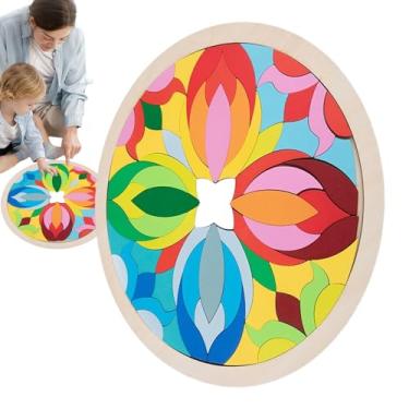 Imagem de Blocos de padrão de -íris, quebra-cabeça Tangram de | Forma geométrica quebra-cabeça cor do -íris,Forma geométrica quebra-cabeça jardim de infância clássico educacional tangram brinquedos para criança