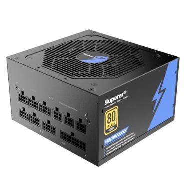 Imagem de Fonte de Alimentação Superer 850W (2024), Adequado para PC Gaming, Baixo Ruído, Preta, ATX, 80 Plus Gold, Modular Total, Ventilador FDB Silencioso, Compatível com GPUs NVIDIA RTX 20, 30, 40 e AMD